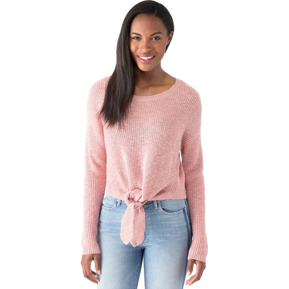 One Hart Front Tie Knit Sweater